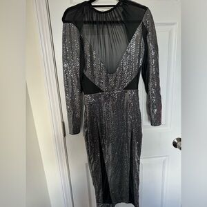 Silver Sequin Cocktail Dress